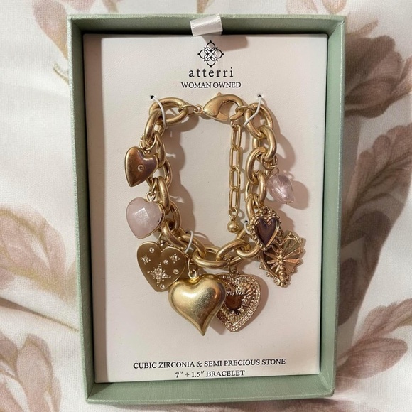 Atterri Charm Bracelet Cubic Zirconia &Stones - Picture 3 of 6